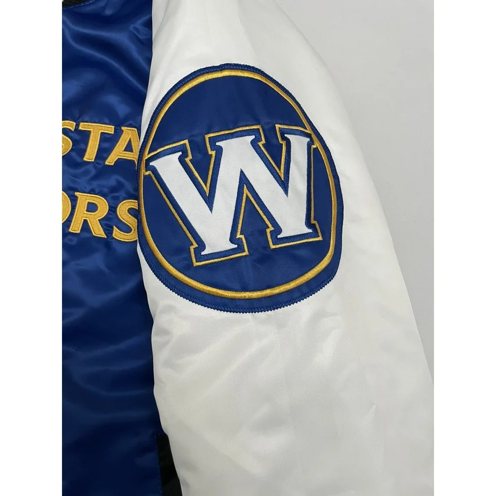 Vintage Starter Golden State Warriors Tricolor Remix Satin Jacket Men's Large